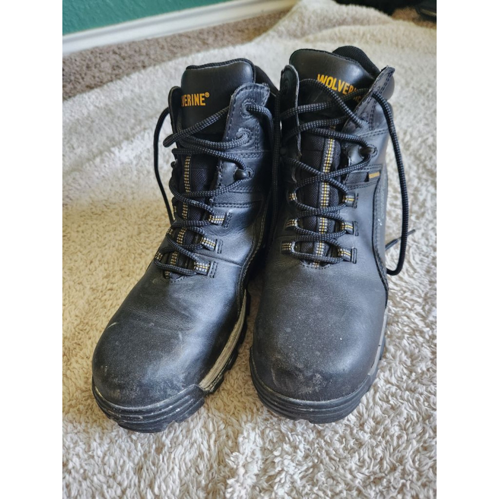 Men's Wolverine Carbon Max Waterproof‎ Work Boots Black Yellow